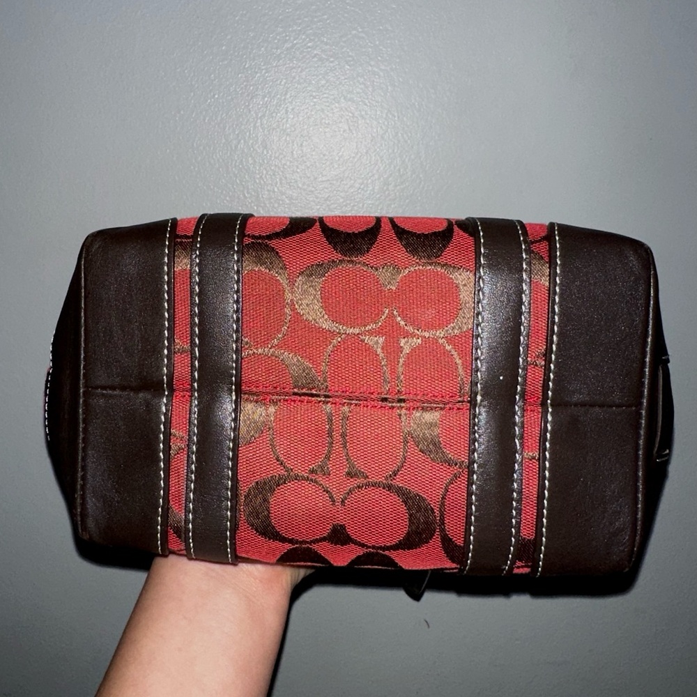 Coach Red and Brown Women's Mini Tote Bag - Picture 4 of 9